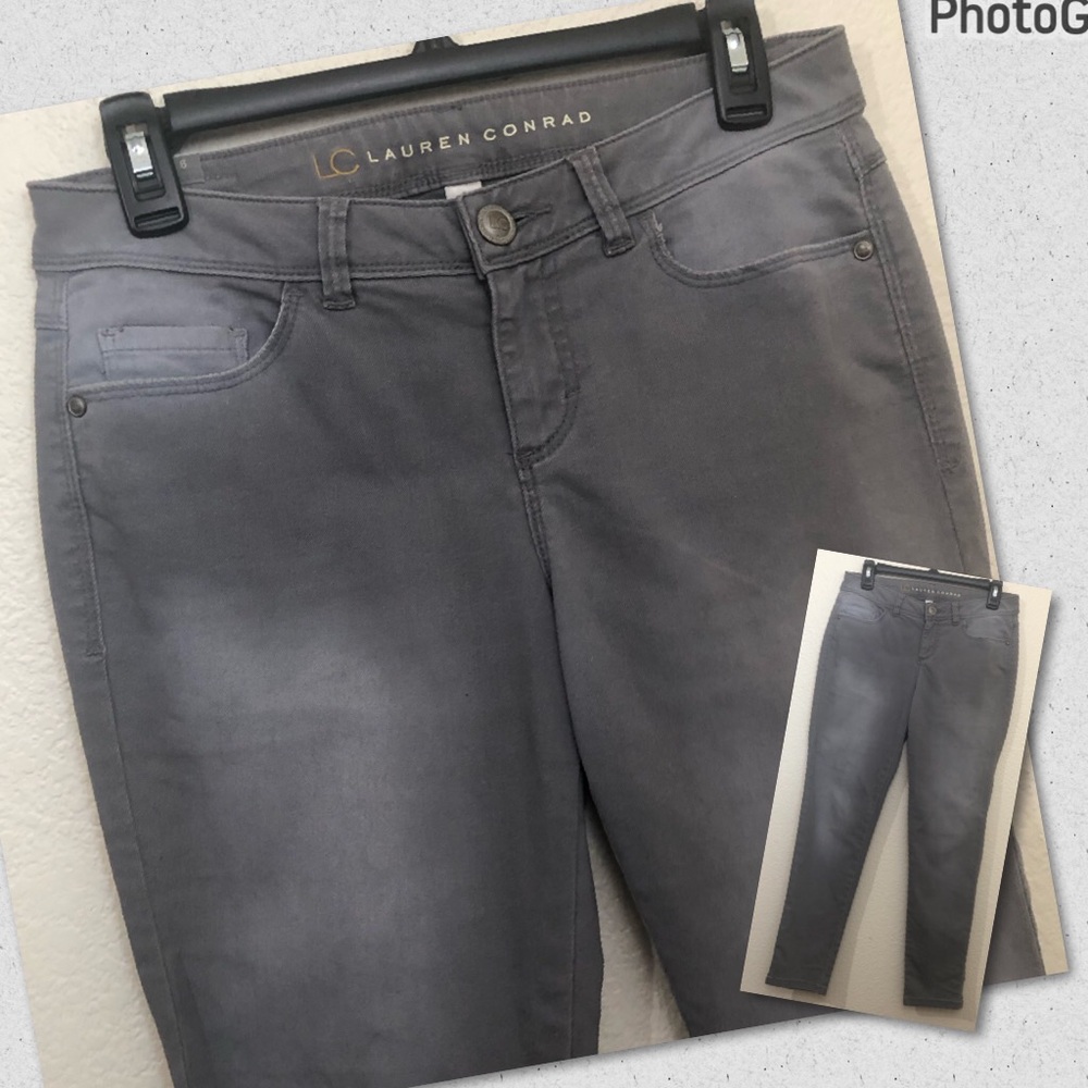 LAUREN CONRAD Womens 6 Light Gray Crop Skinny Jeans